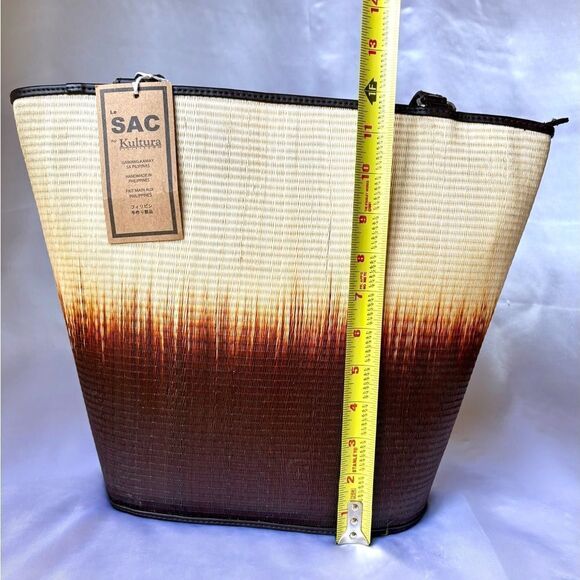 Beautiful Le Sac for Kultura Brown & Cream Women's Woven Filipino Bag - Handmade - Picture 13 of 14